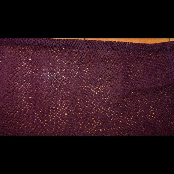 New! DKNY Womens Plum Top Sheer Lace Sleeves - Picture 3 of 3